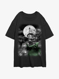 The Nightmare Before Christmas Jack Night Sky Moon Girls Oversized T-Shirt T-Shirt | Viral Style | Trending Now