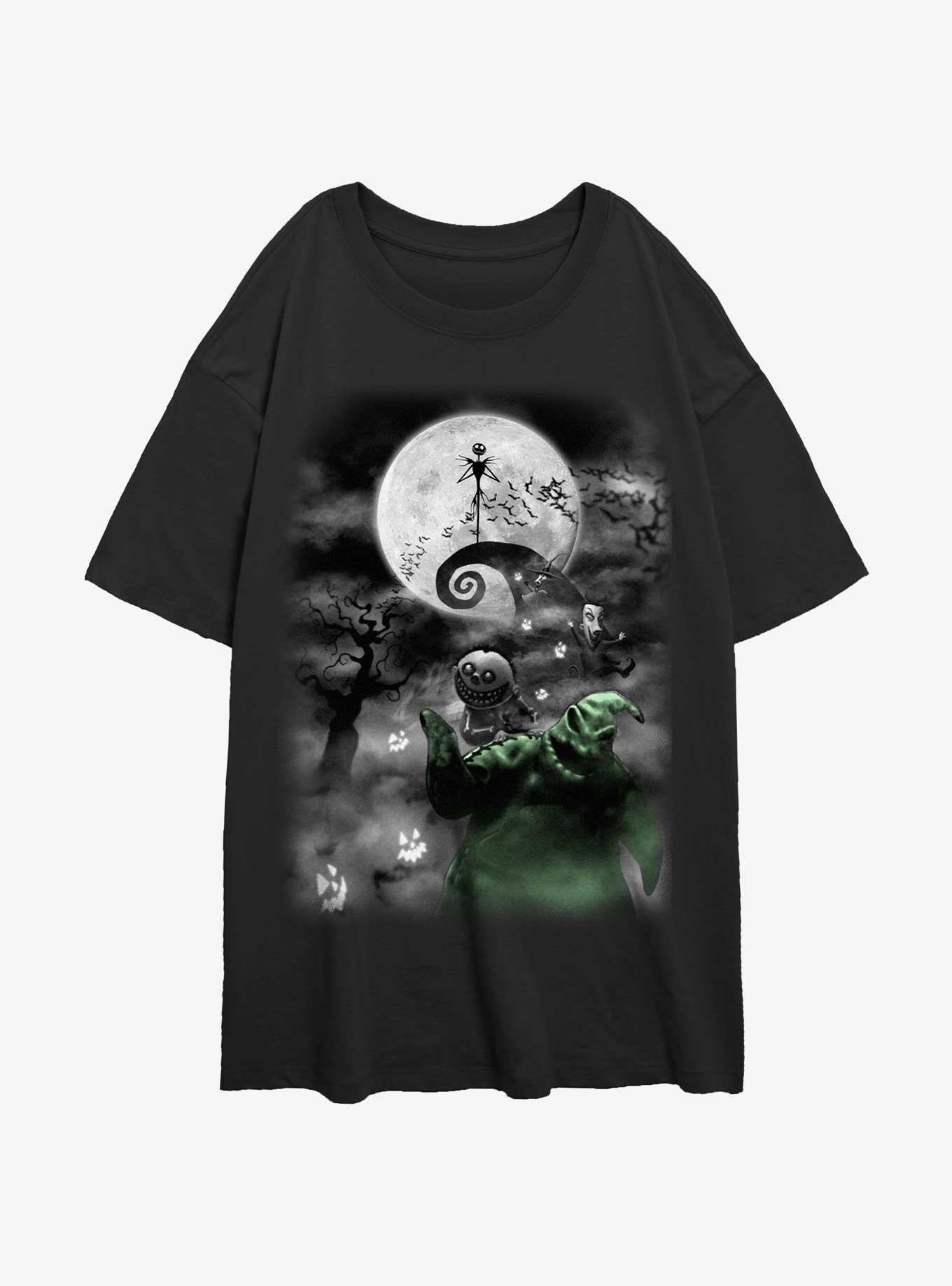 The Nightmare Before Christmas Jack Night Sky Moon Girls Oversized T-Shirt T-Shirt | Viral Style | Trending Now