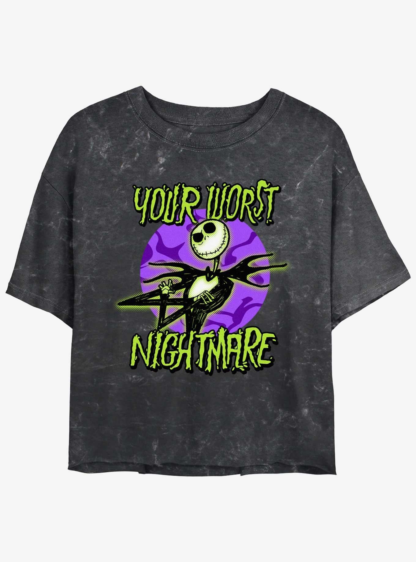 The Nightmare Before Christmas Your Worst Nightmare Girls Mineral Wash Crop T-Shirt T-Shirt | Trending Design | Must-Have Style