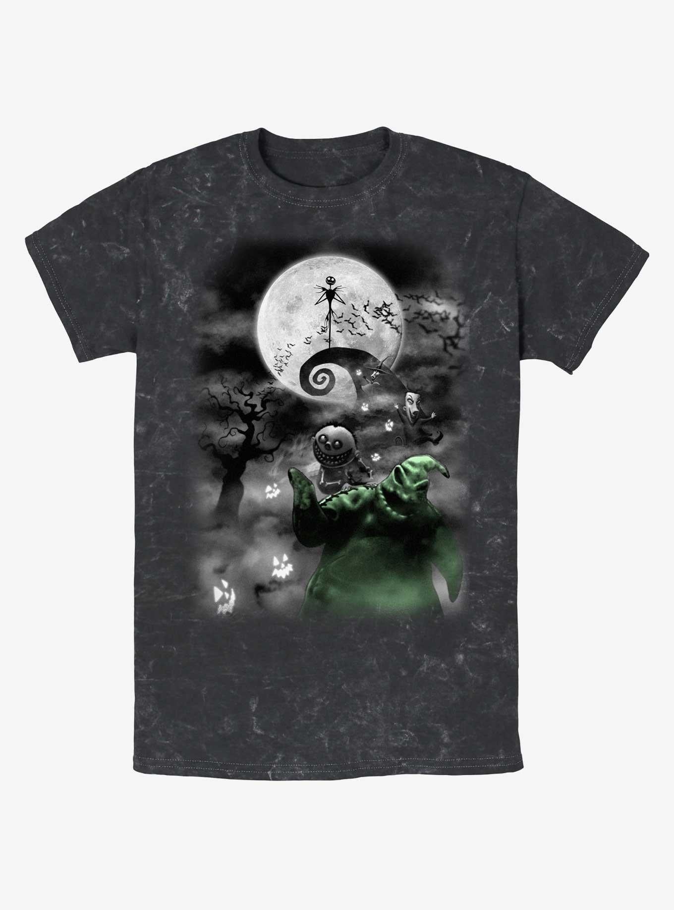 The Nightmare Before Christmas Jack Night Sky Moon Mineral Wash T-shirt | Trendy Graphic Tee | Casual Unisex T-shirt