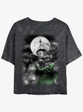 The Nightmare Before Christmas Jack Night Sky Moon Girls Mineral Wash Crop T-Shirt T-Shirt | Viral Style | Perfect For Daily Wear