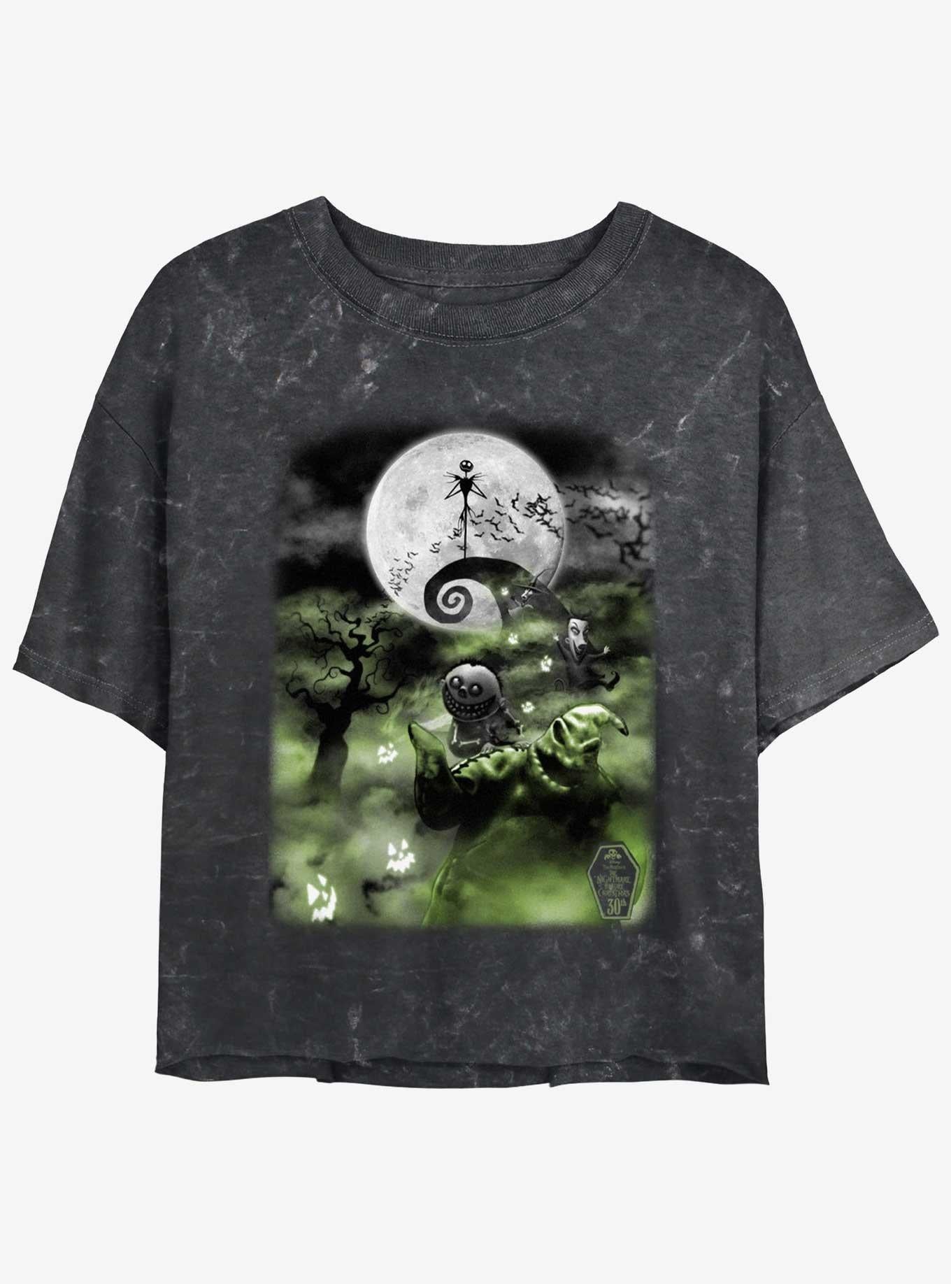 The Nightmare Before Christmas Scary Night Girls Mineral Wash Crop T-Shirt T-Shirt | High-Quality Print | High Demand Item