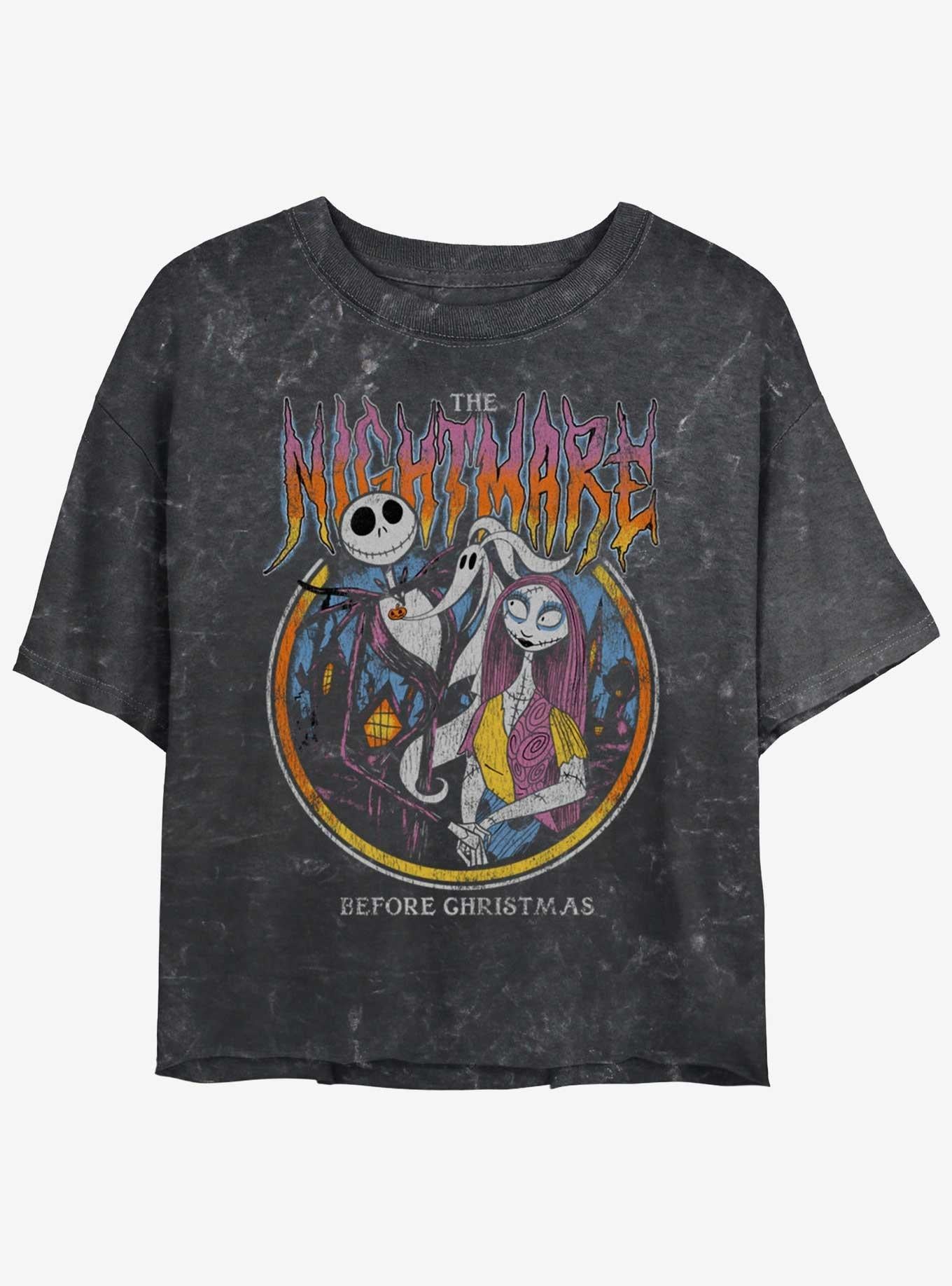 The Nightmare Before Christmas Nightmare Metal Girls Mineral Wash Crop T-Shirt T-Shirt | Trending Design | Great Gift Idea