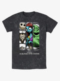 The Nightmare Before Christmas Group Grid Mineral Wash T-Shirt T-Shirt | Best-Selling Artwork | Must-Have Style