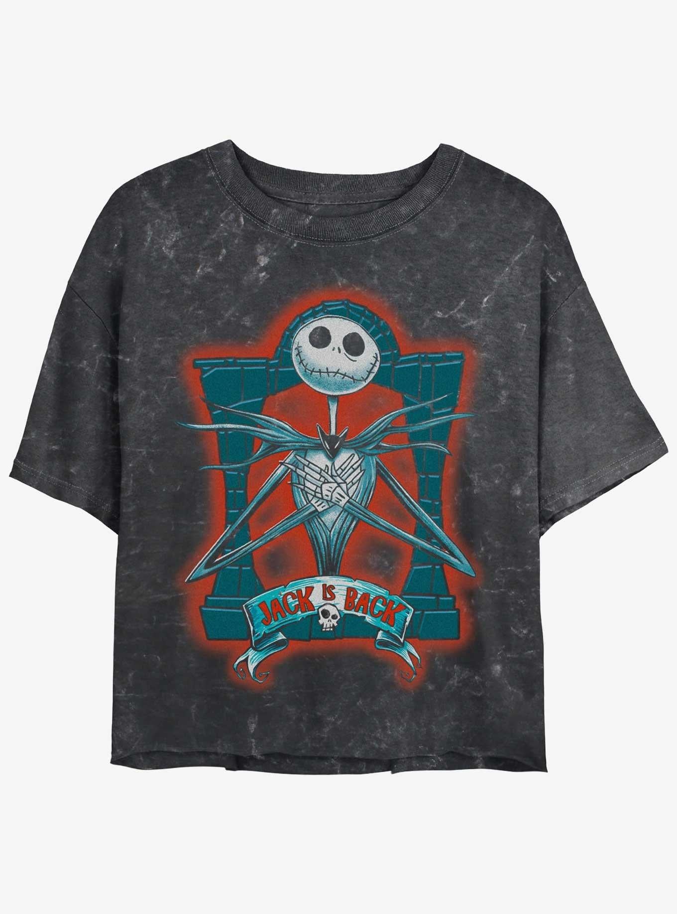 The Nightmare Before Christmas Jack Is Back Girls Mineral Wash Crop T-Shirt T-Shirt | High-Quality Print | Great Gift Idea