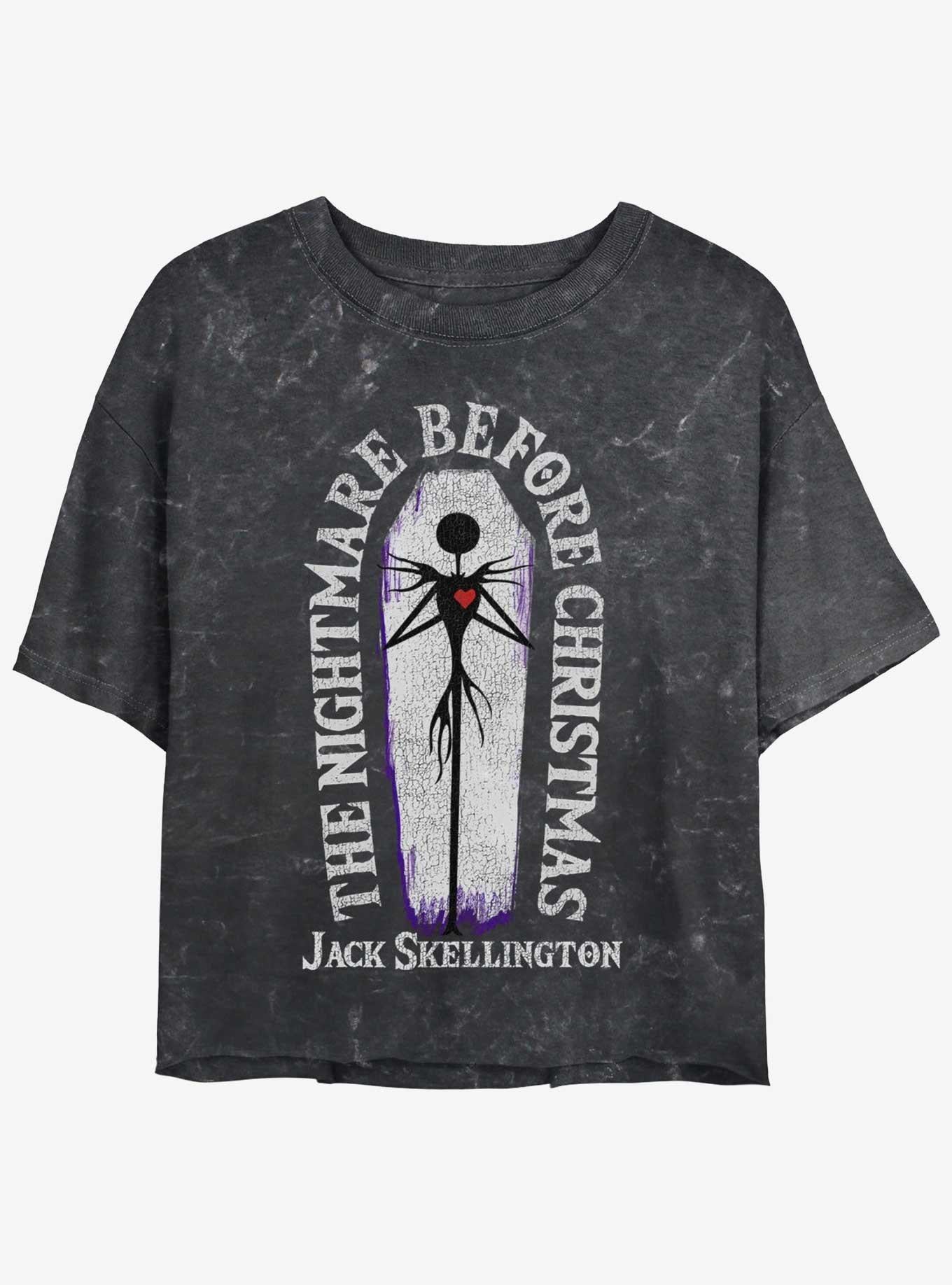 The Nightmare Before Christmas Nightmare Coffin Girls Mineral Wash Crop T-Shirt T-Shirt | Trending Design | Perfect For Daily Wear