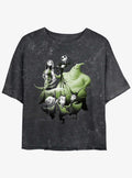 The Nightmare Before Christmas Character Group Shot Girls Mineral Wash Crop T-Shirt T-Shirt | Streetwear Vibe | Perfect For Daily Wear