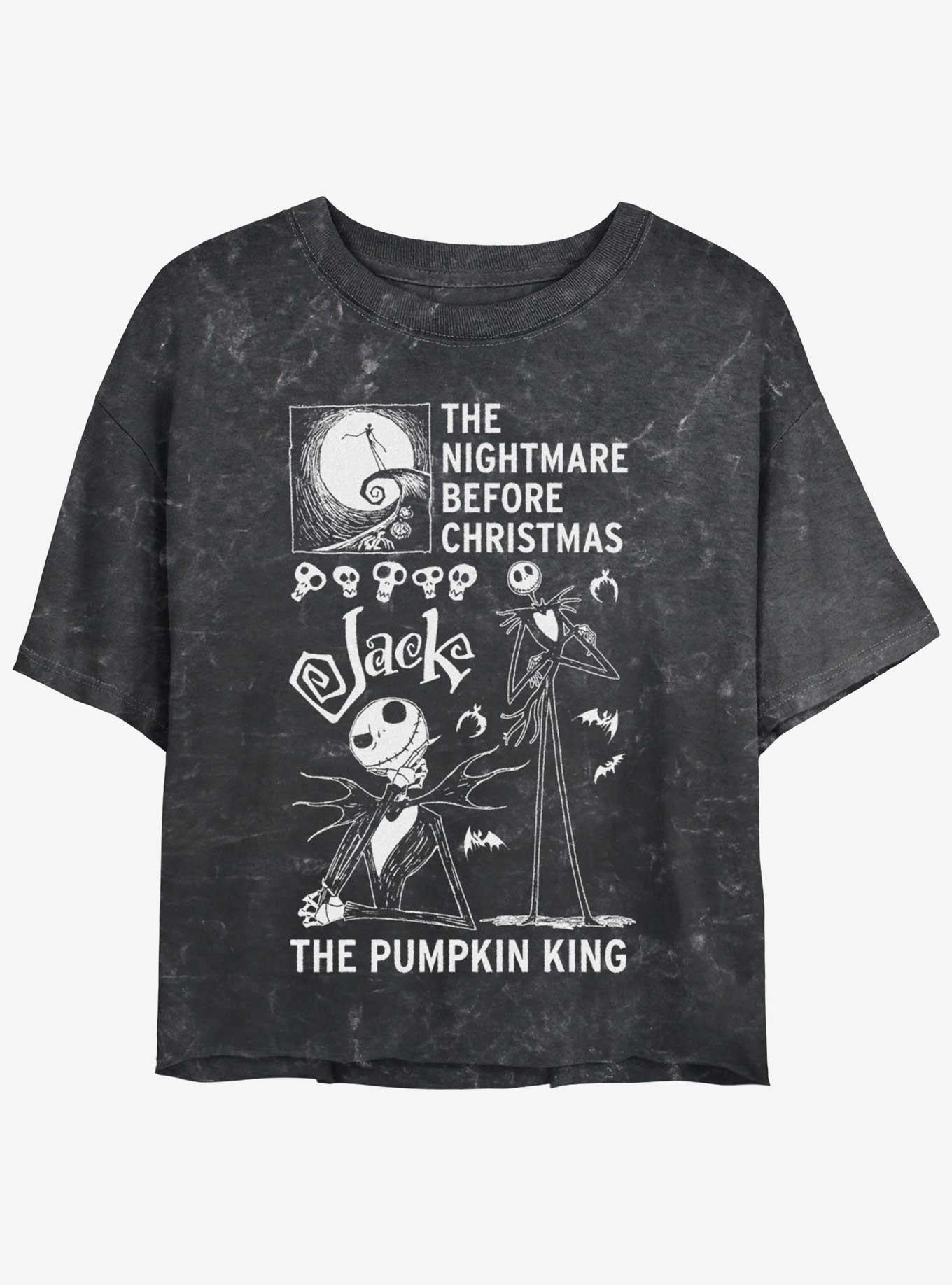 The Nightmare Before Christmas Jack Pumpkin King Girls Mineral Wash Crop T-Shirt T-Shirt | Streetwear Vibe | Perfect For Daily Wear