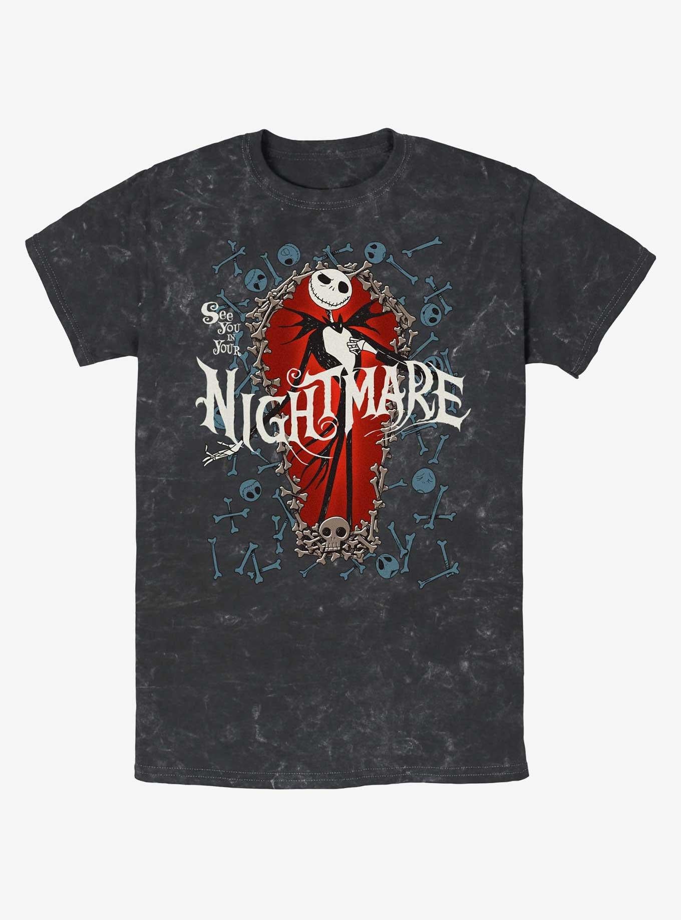 The Nightmare Before Christmas Jack Bone Coffin Mineral Wash T-Shirt T-Shirt | High-Quality Print | Top Pick For Fans