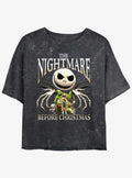 The Nightmare Before Christmas Jack's A Nightmare Girls Mineral Wash Crop T-shirt | Trendy Graphic Tee | Casual Unisex T-shirt
