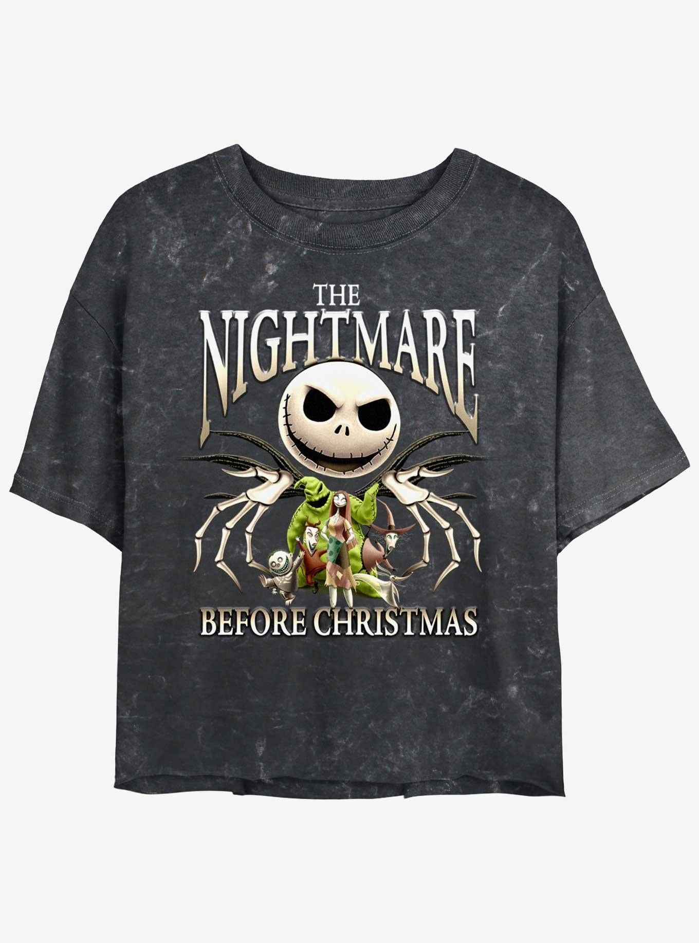 The Nightmare Before Christmas Jack's A Nightmare Girls Mineral Wash Crop T-Shirt T-Shirt | Exclusive Edition | Must-Have Style