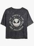 The Nightmare Before Christmas Jack Dandelion Floral Girls Mineral Wash Crop T-Shirt T-Shirt | Viral Style | Must-Have Style