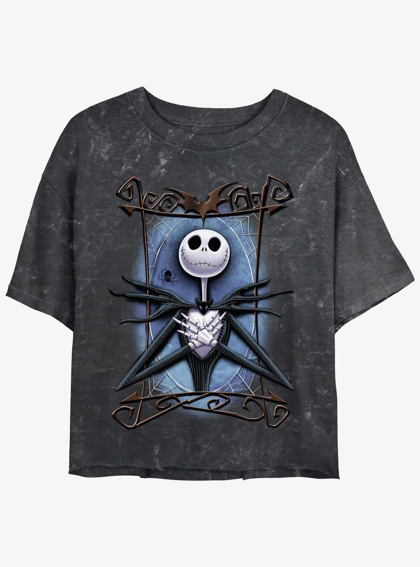 The Nightmare Before Christmas Framed Jack Girls Mineral Wash Crop T-Shirt T-Shirt | High-Quality Print | Perfect For Daily Wear
