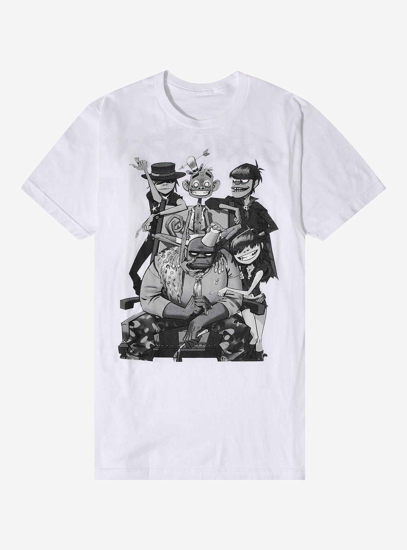 Gorillaz Black White Group Photo T Shirt