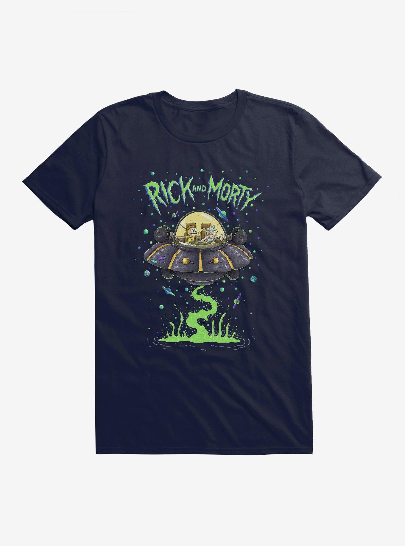 Rick And Morty The Space Cruiser Neon T-Shirt T-Shirt | Best-Selling Artwork | High Demand Item
