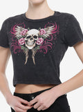 Social Collision Skull Wings Rhinestone Girls Baby T-Shirt | Premium Unisex T-Shirt, Trending Graphic Tee