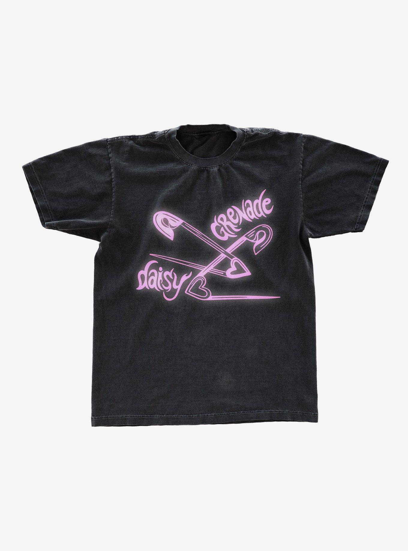 Daisy Grenade Heart Safety Pins Boyfriend Fit Girls T-Shirt T-Shirt | Top Trending Artwork | High Demand Item
