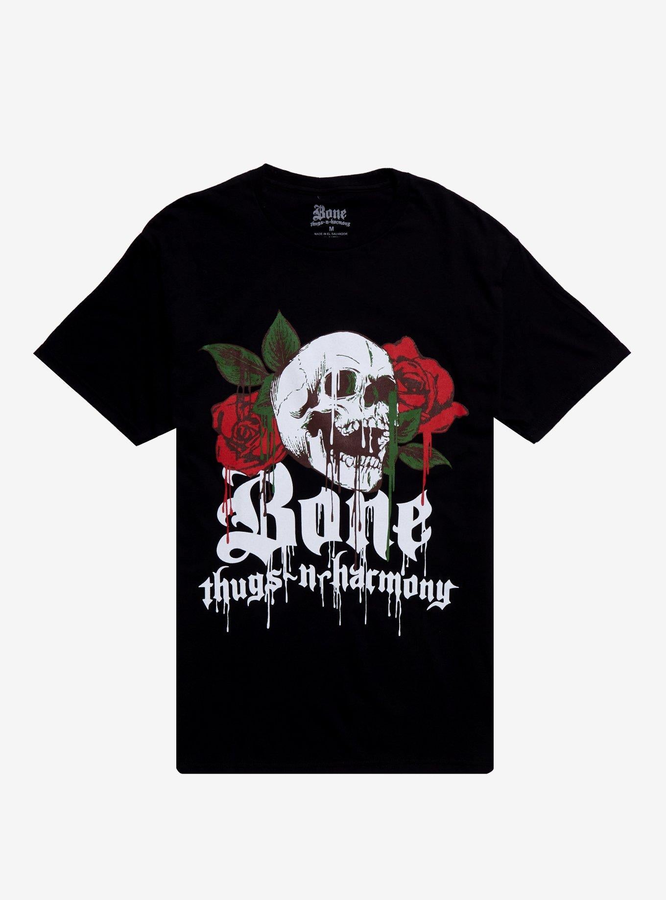 Bone Thugs-N-Harmony Dripping Skull Roses T-Shirt | Premium Unisex T-Shirt, Trending Graphic Tee
