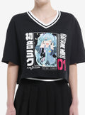 Hatsune Miku Varsity Stripe Girls Crop TShirt Graphic Tee | Graphic Tee | Unisex Shirt | Soft Comfortable Wear