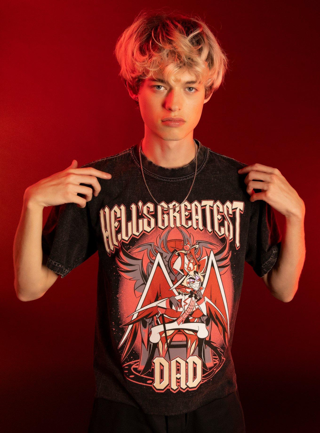 Hazbin Hotel Lucifer Hell's Greatest Dad Dark Wash T-Shirt | Premium Unisex T-Shirt, Trending Graphic Tee