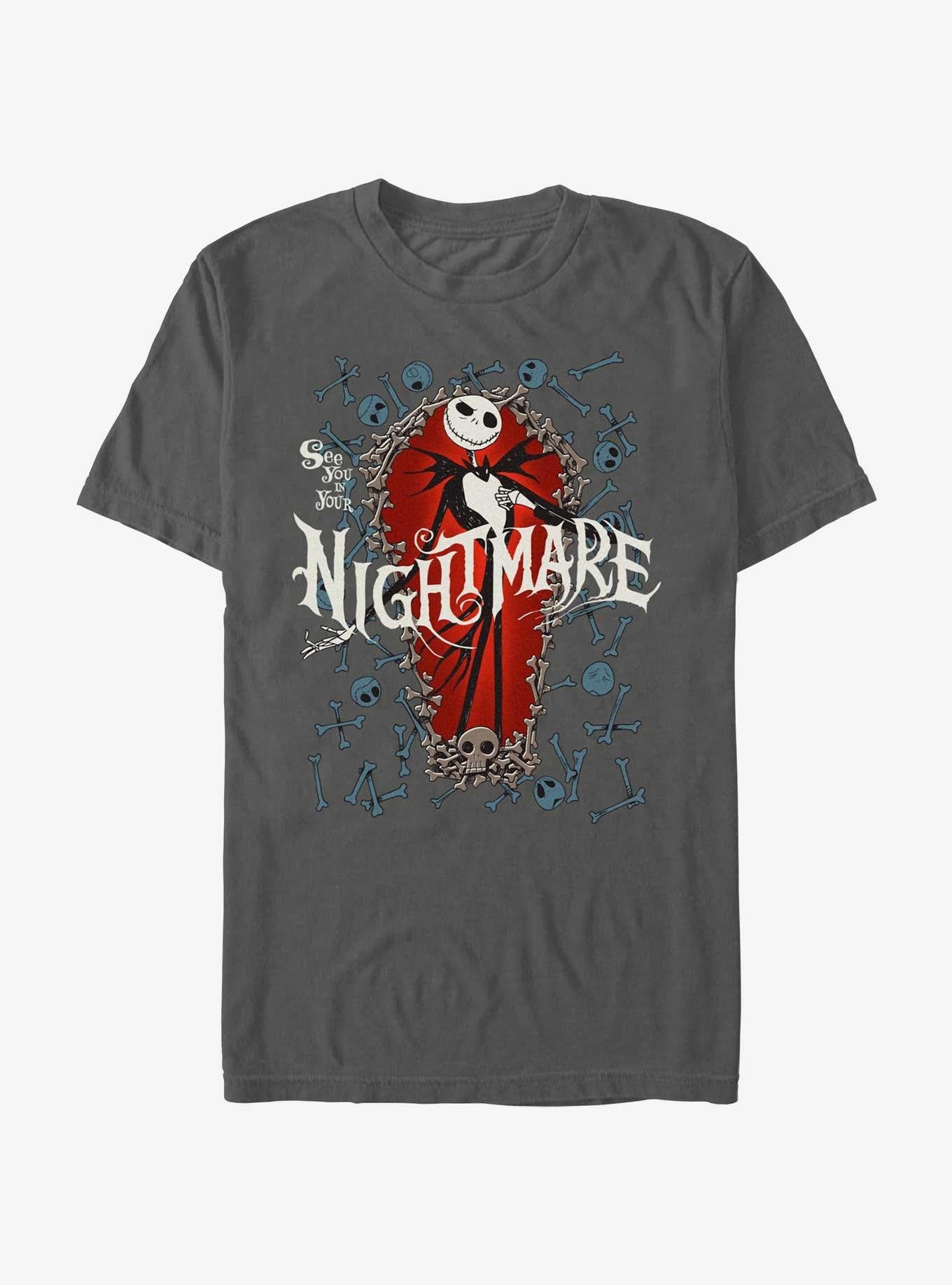 The Nightmare Before Christmas Jack Bone Coffin Garment Dye T-Shirt T-Shirt | Viral Style | High Demand Item