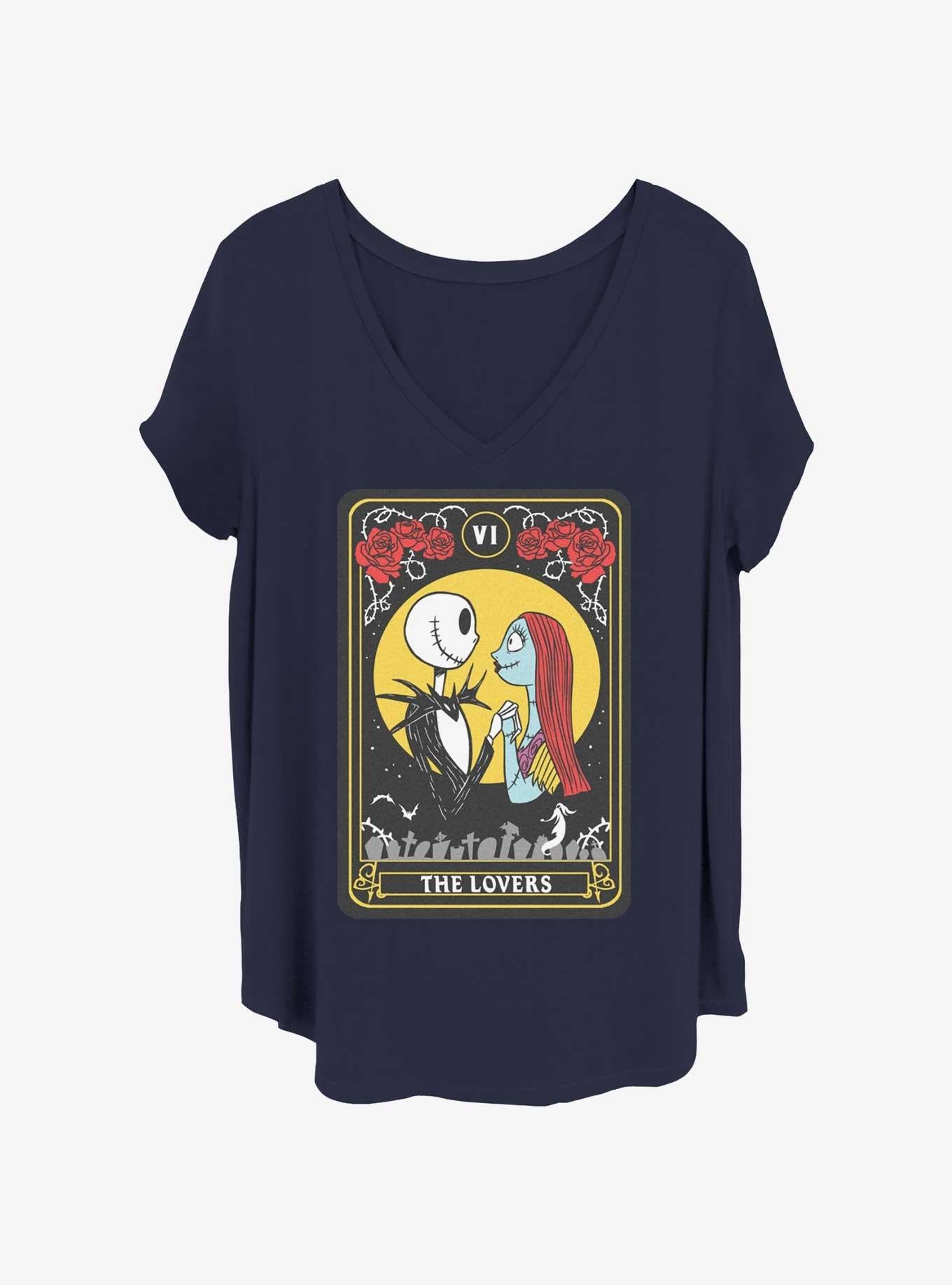 The Nightmare Before Christmas Jack & Sally The Lovers Tarot Girls T-Shirt Plus Size