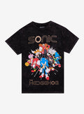 Sonic The Hedgehog Group Mineral Wash T Shirt