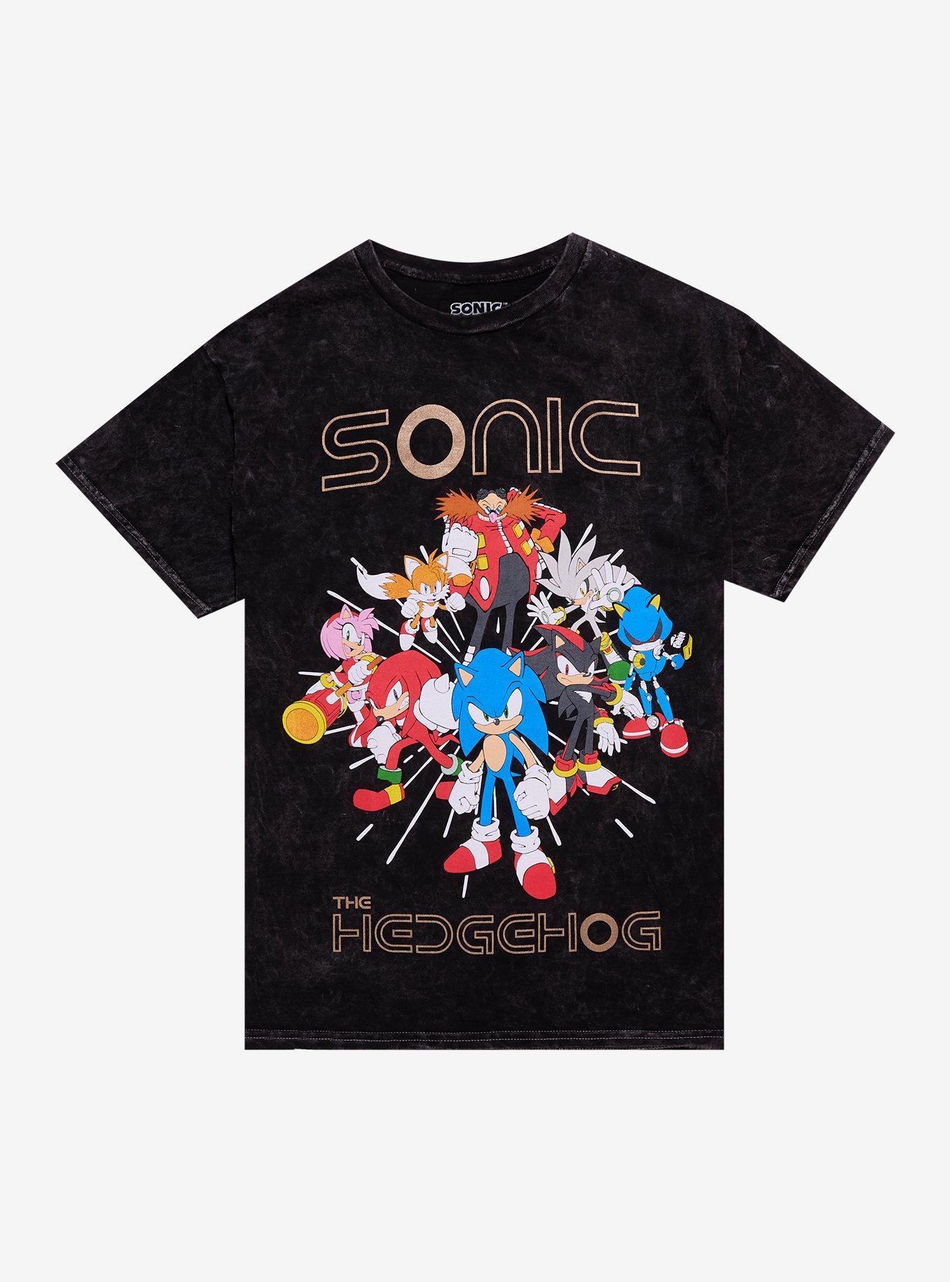 Sonic The Hedgehog Group Mineral Wash T Shirt