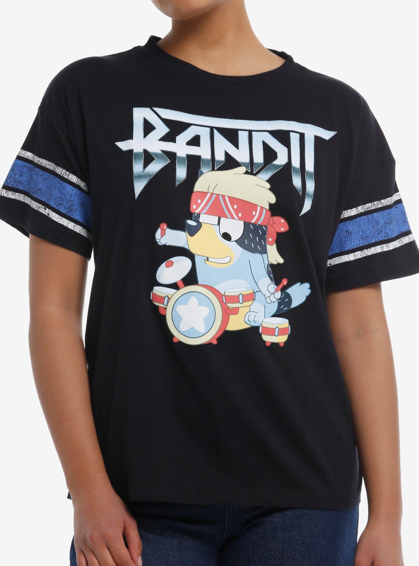 Bluey Bandit Drummer Varsity Girls TShirt Graphic Tee | Graphic Tee | Unisex Shirt | Comfortable Daily Wear