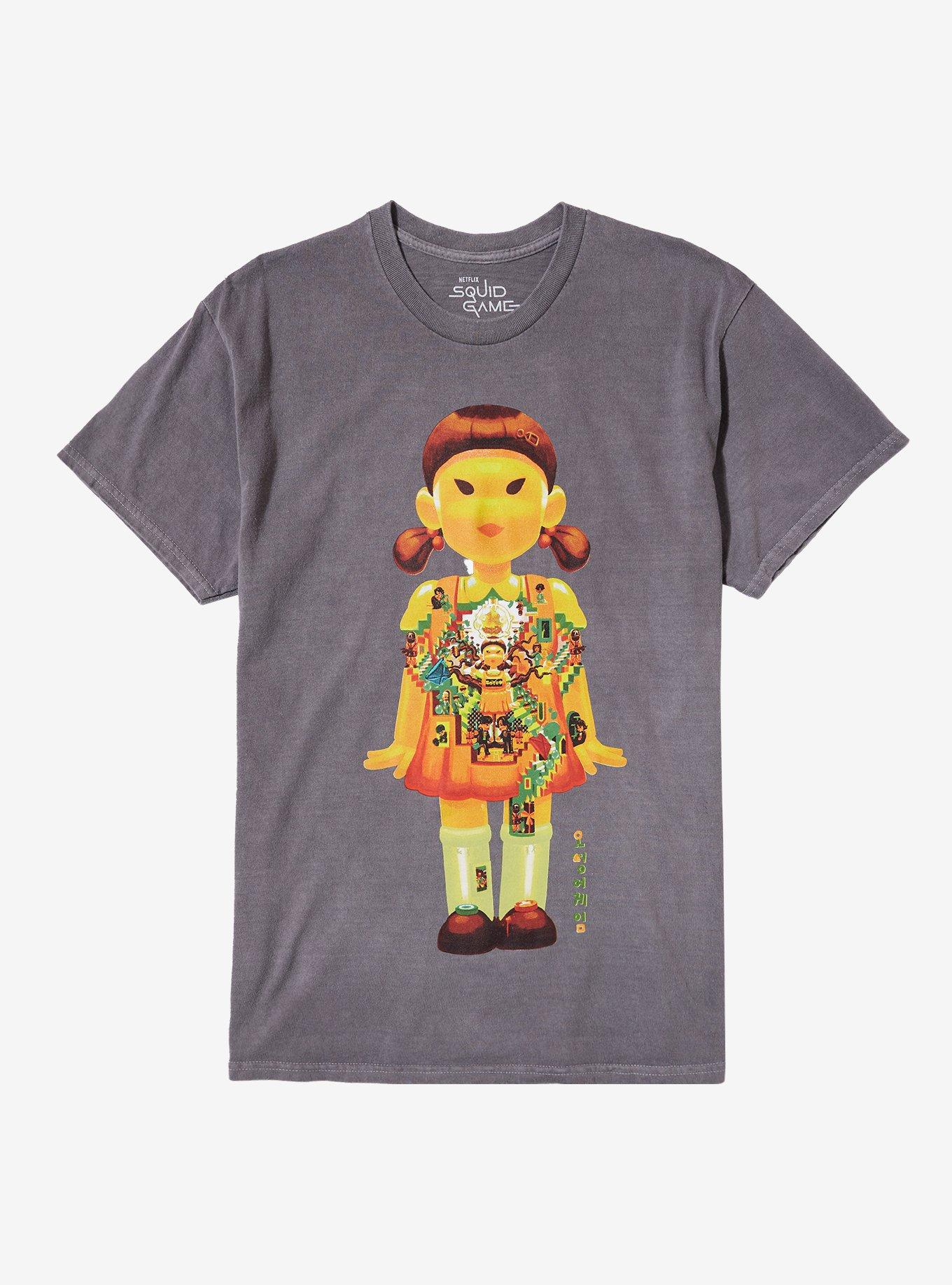 Squid Game 2 Doll Stairs Dark Wash TShirt Graphic Tee | Graphic Tee | Unisex Shirt | Premium Quality Apparel
