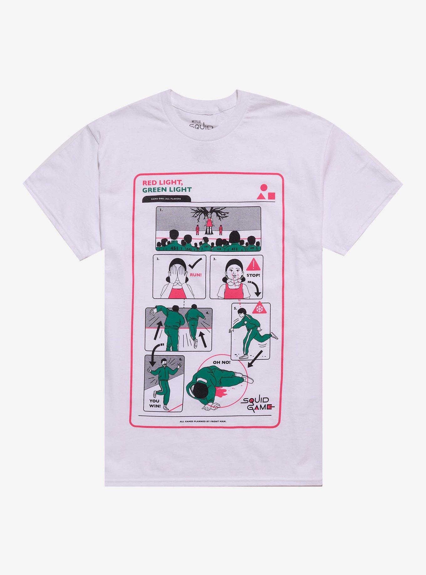 Squid Game Red Light Green Light Info Graphic TShirt Graphic Tee | Graphic Tee | Unisex Shirt | Soft Comfortable Wear