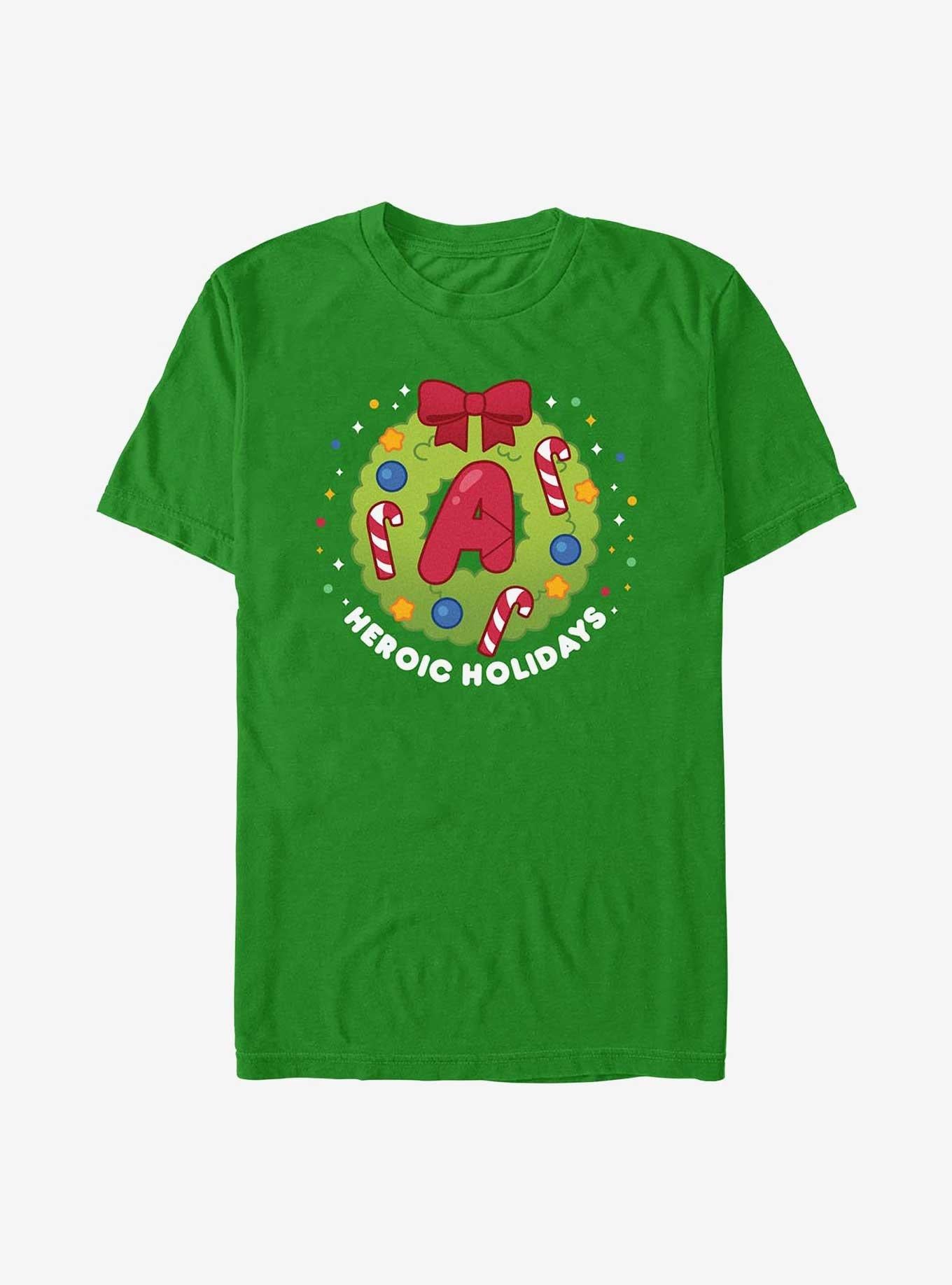 Marvel Heroic Holidays Christmas Wreath T-Shirt T-Shirt | Viral Style | Trending Now
