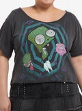 Invader Zim OffTheShoulder Girls Crop TShirt Plus Size Graphic Tee | Graphic Tee | Unisex Shirt | Top Trending Fashion