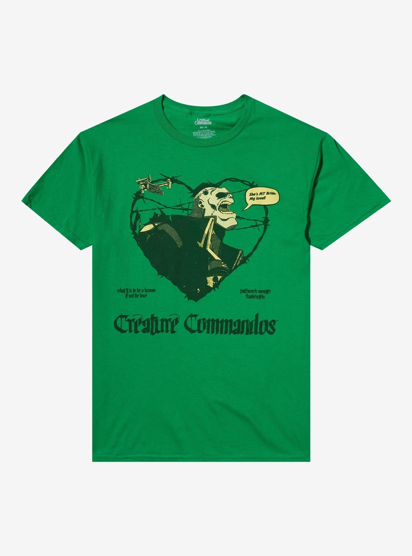 DC Comics Creature Commandos Frankenstein Barbed Wire Heart TShirt Graphic Tee | Graphic Tee | Unisex Shirt | Best-Selling Design
