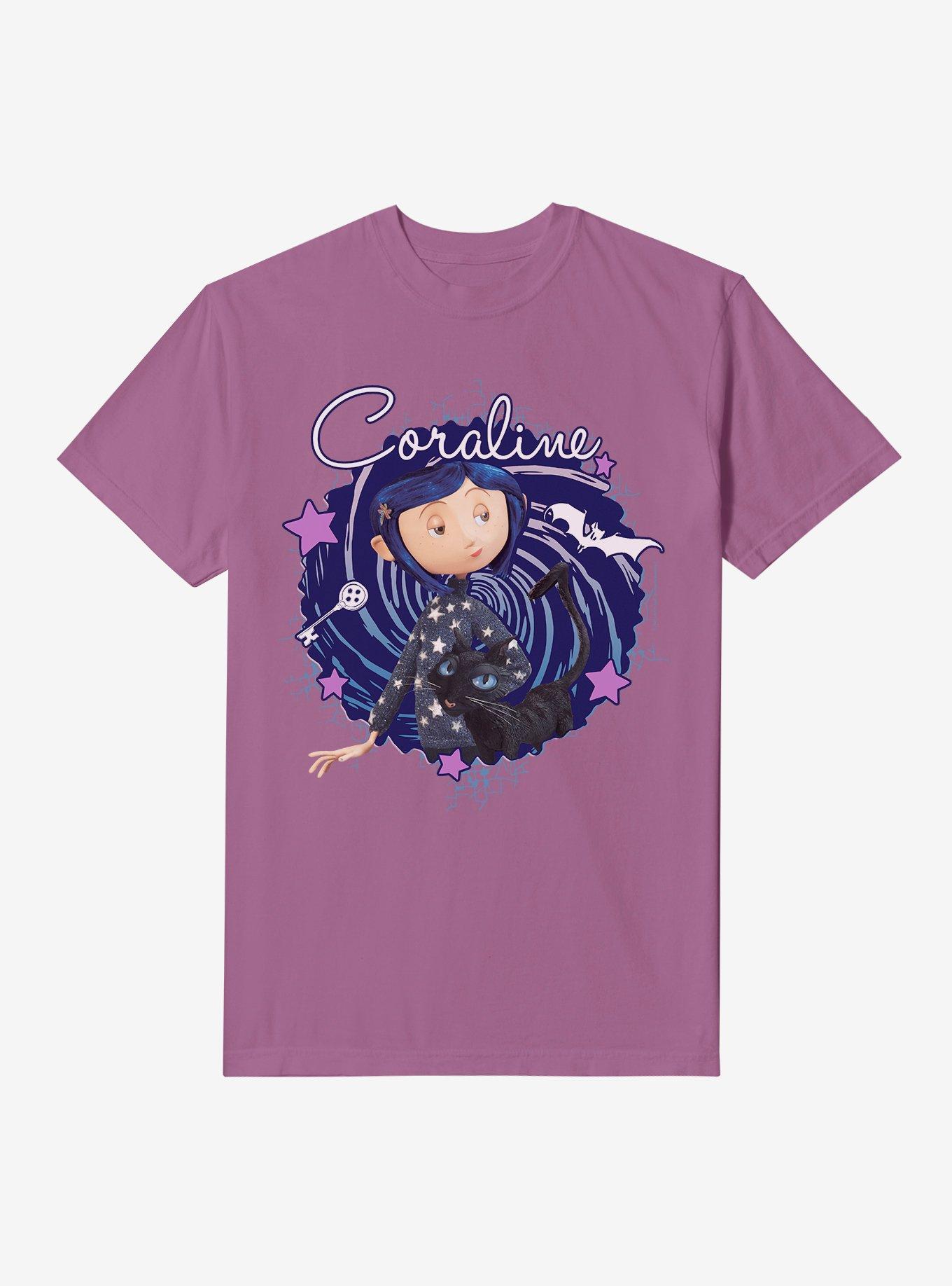 Coraline The Cat Swirl And Stars Garment Dye T-Shirt | Premium Unisex T-Shirt, Trending Graphic Tee