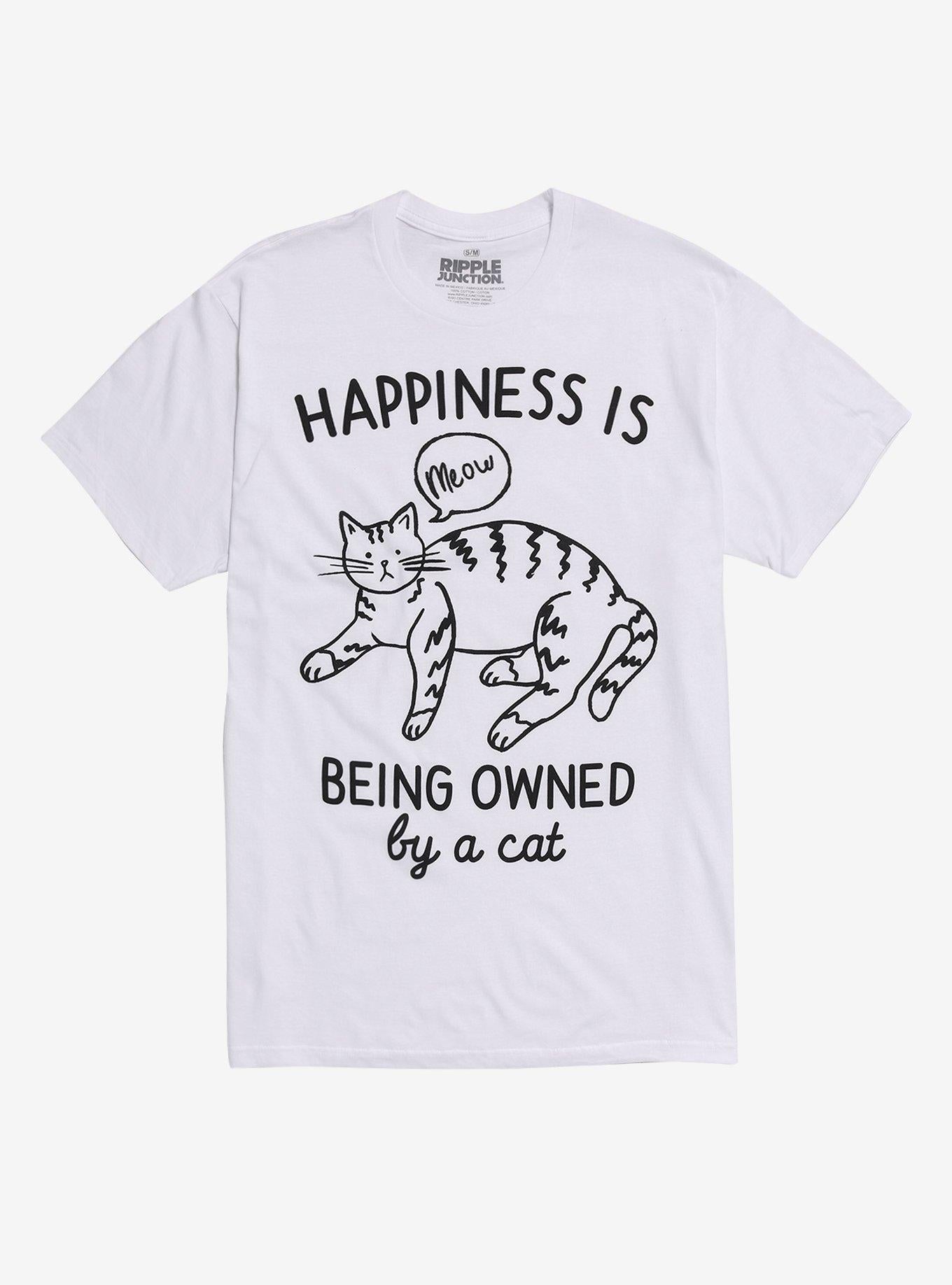 Happiness Cat Boyfriend Fit Girls T Shirt