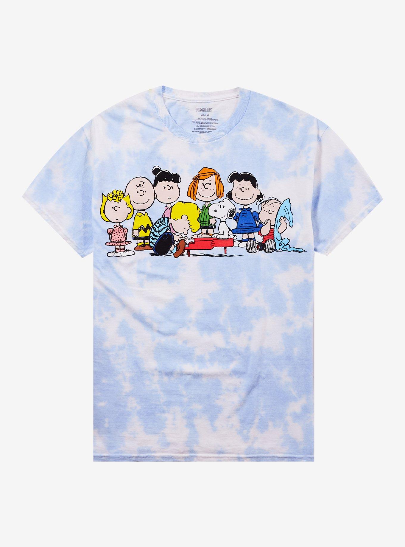 Peanuts Characters Tie-Dye Boyfriend Fit Girls T-Shirt T-Shirt | Streetwear Vibe | High Demand Item
