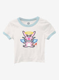 Its Happy Bunny Angel Girls Baby Ringer TShirt Graphic Tee | Graphic Tee | Unisex Shirt | Soft Comfortable Wear