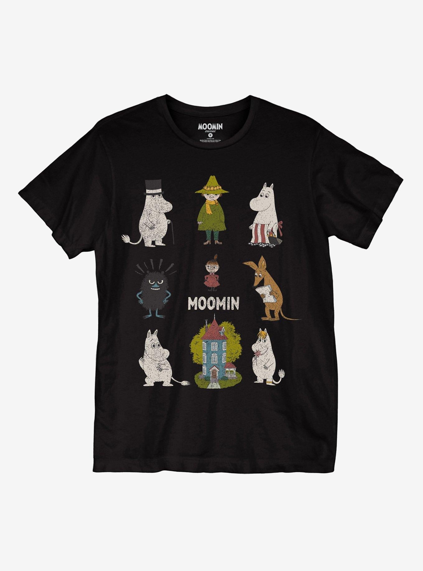 Moomin Character Grid Boyfriend Fit Girls TShirt Graphic Tee | Graphic Tee | Unisex Shirt | Premium Quality Apparel