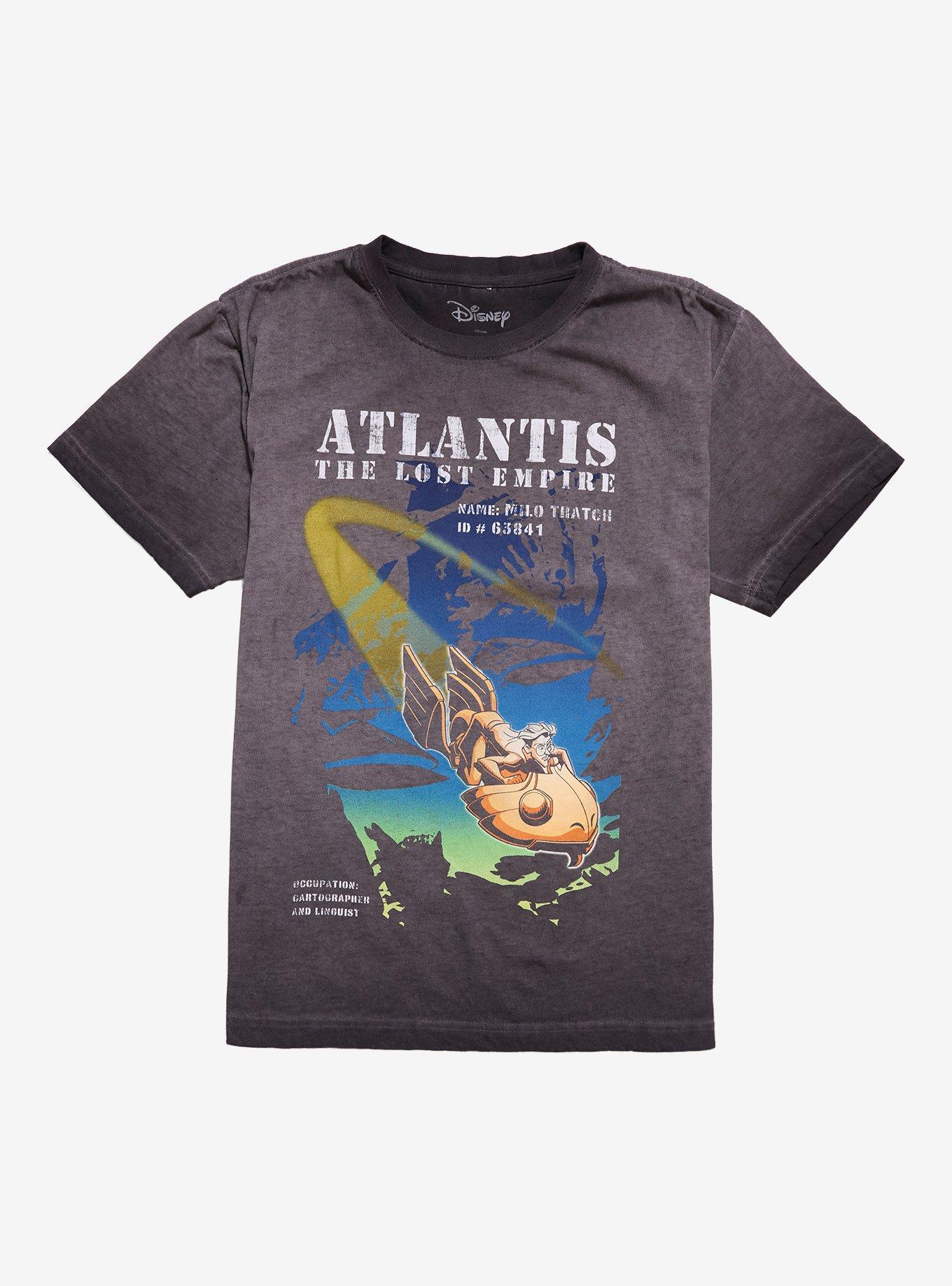 Disney Atlantis The Lost Empire Milo Dark Wash Boyfriend Fit Girls TShirt Graphic Tee | Graphic Tee | Unisex Shirt | Premium Quality Apparel