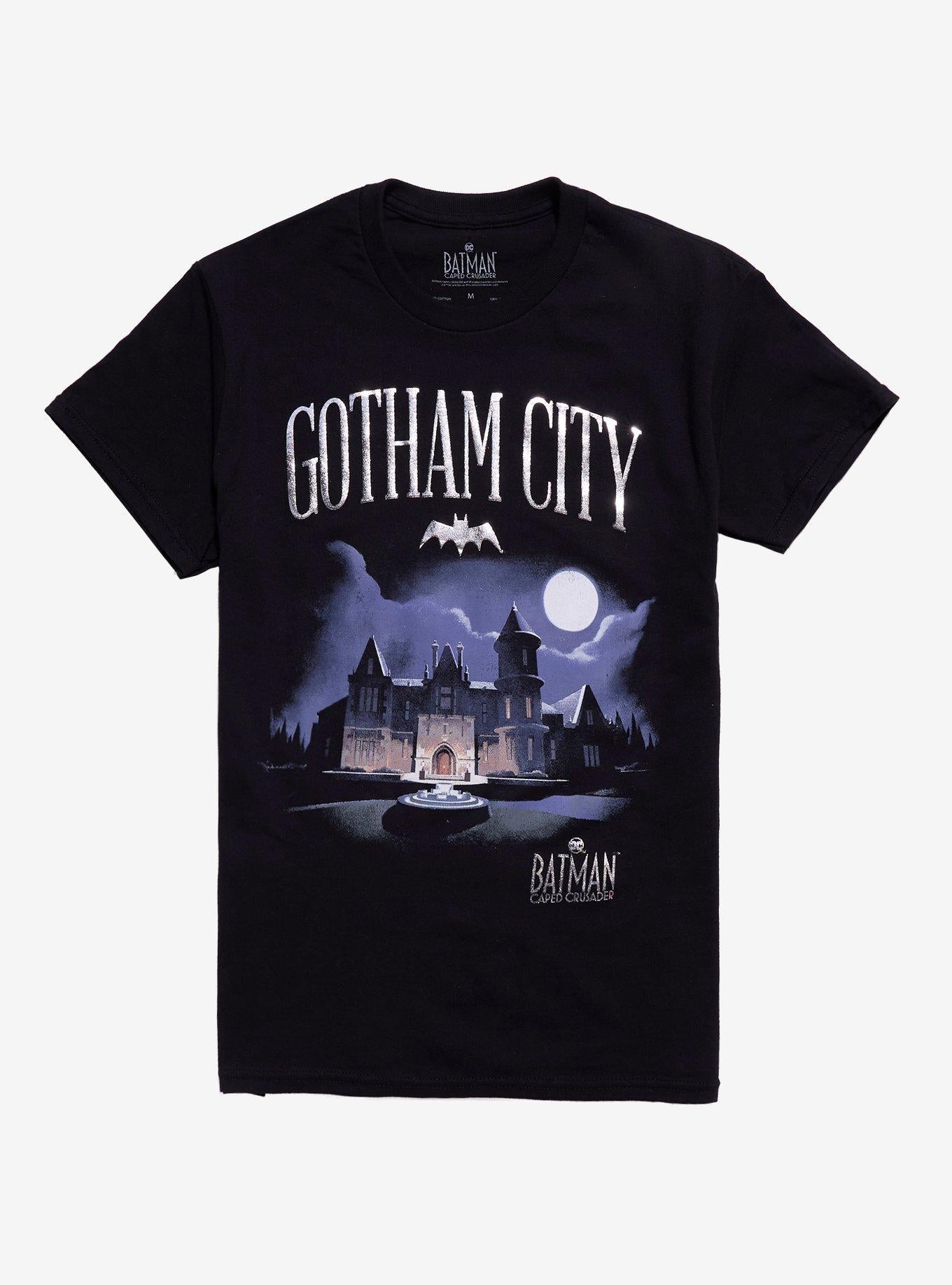 DC Comics Batman Caped Crusader Wayne Manor Foil Girls TShirt Graphic Tee | Graphic Tee | Unisex Shirt | Perfect Gift for Fans