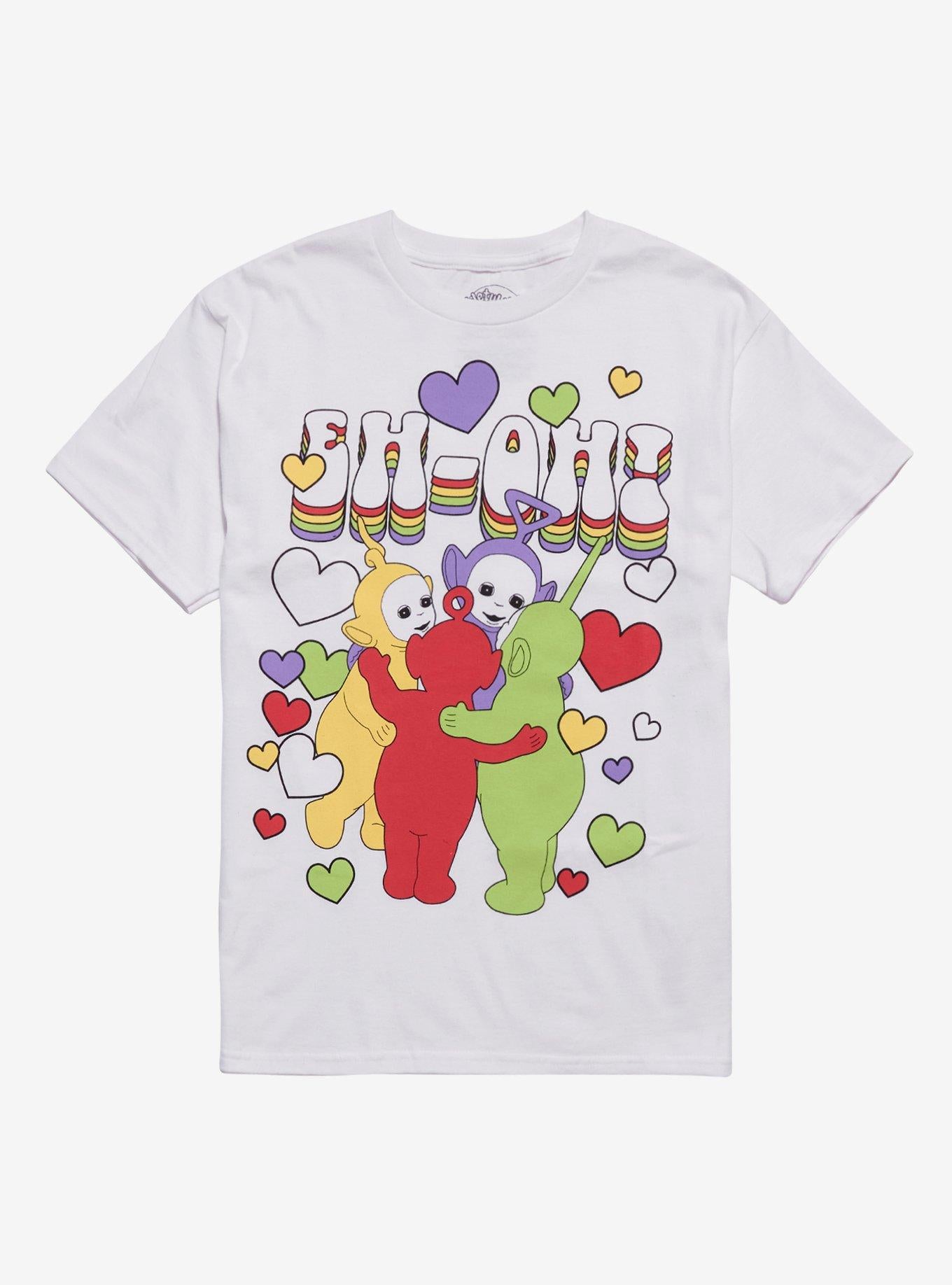 Teletubbies Big Hug Hearts Boyfriend Fit Girls TShirt Graphic Tee | Graphic Tee | Unisex Shirt | Premium Quality Apparel