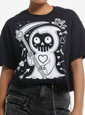 Chibi Grim Reaper Hearts Girls Skimmer T-Shirt T-Shirt | Trending Streetwear Style | Trending Now