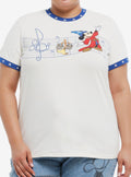 Her Universe Disney Fantasia The Sorcerers Apprentice Mickey Mouse Girls Ringer TShirt Plus Size Graphic Tee | Graphic Tee | Unisex Shirt | Premium Quality Apparel