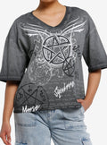 Supernatural Icons Grey Wash Girls TShirt Graphic Tee | Graphic Tee | Unisex Shirt | Best-Selling Design