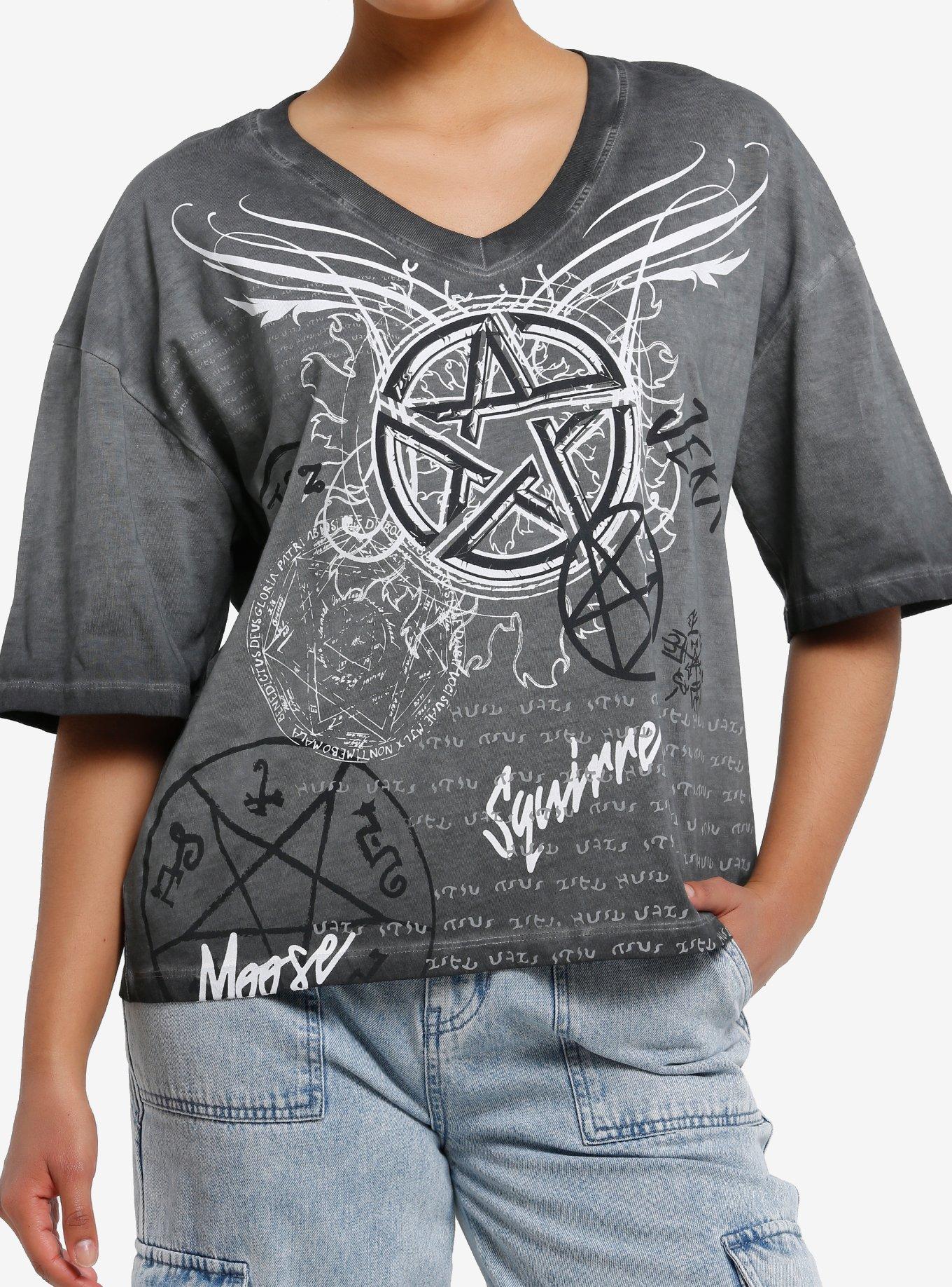 Supernatural Icons Grey Wash Girls TShirt Graphic Tee | Graphic Tee | Unisex Shirt | Best-Selling Design