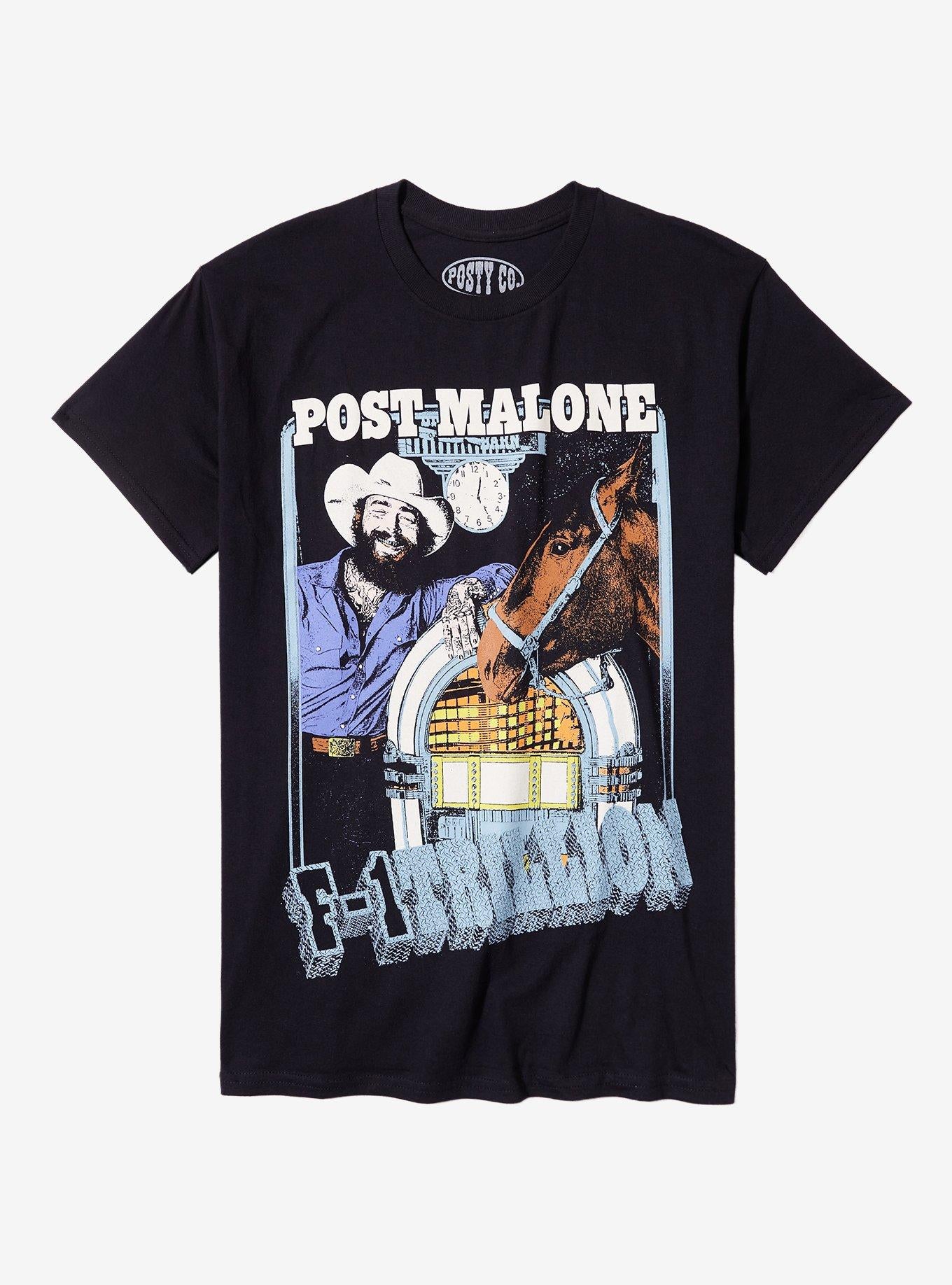 Post Malone F-1 Trillion Jukebox Horse T-Shirt | Premium Unisex T-Shirt, Trending Graphic Tee