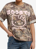 Hello Kitty Camo Pink Puff Print Boyfriend Fit Girls T-Shirt T-Shirt | Best-Selling Artwork | Top Pick For Fans