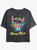 Disney Lilo Stitch On Vacay Girls Mineral Wash Crop T-Shirt T-Shirt | Bold Graphic Edition | Trending Now