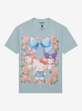 Hello Kitty And Friends Rose Frame Glitter Boyfriend Fit Girls TShirt Graphic Tee | Graphic Tee | Unisex Shirt | Best-Selling Design